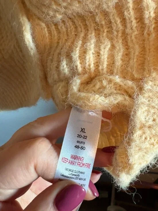 George yellow knitted cardigan size XL - Picture 3 of 3